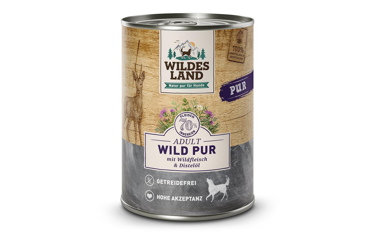 Wildesland Dog Adult Wild PUR m. Distelöl, 400g