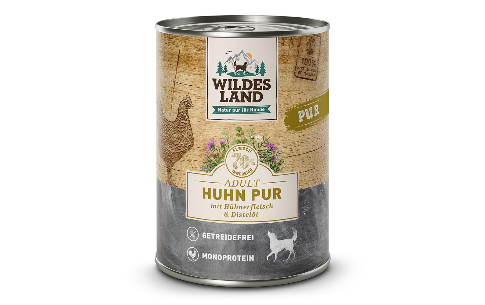 Wildesland Dog Adult Huhn PUR m. Distelöl, 400g