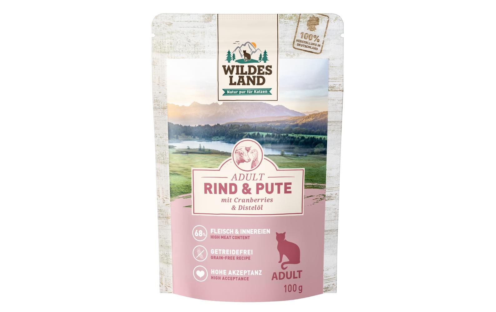Wildesland Cat Adult Rind & Pute m. Cranb. 100g