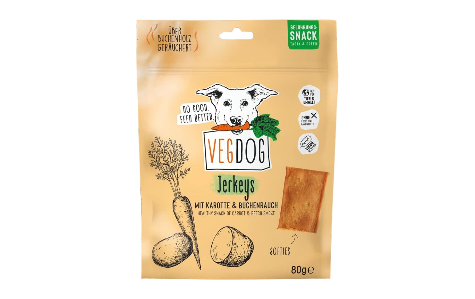 Vegdog Snack Jerkeys 80g – Bild 2