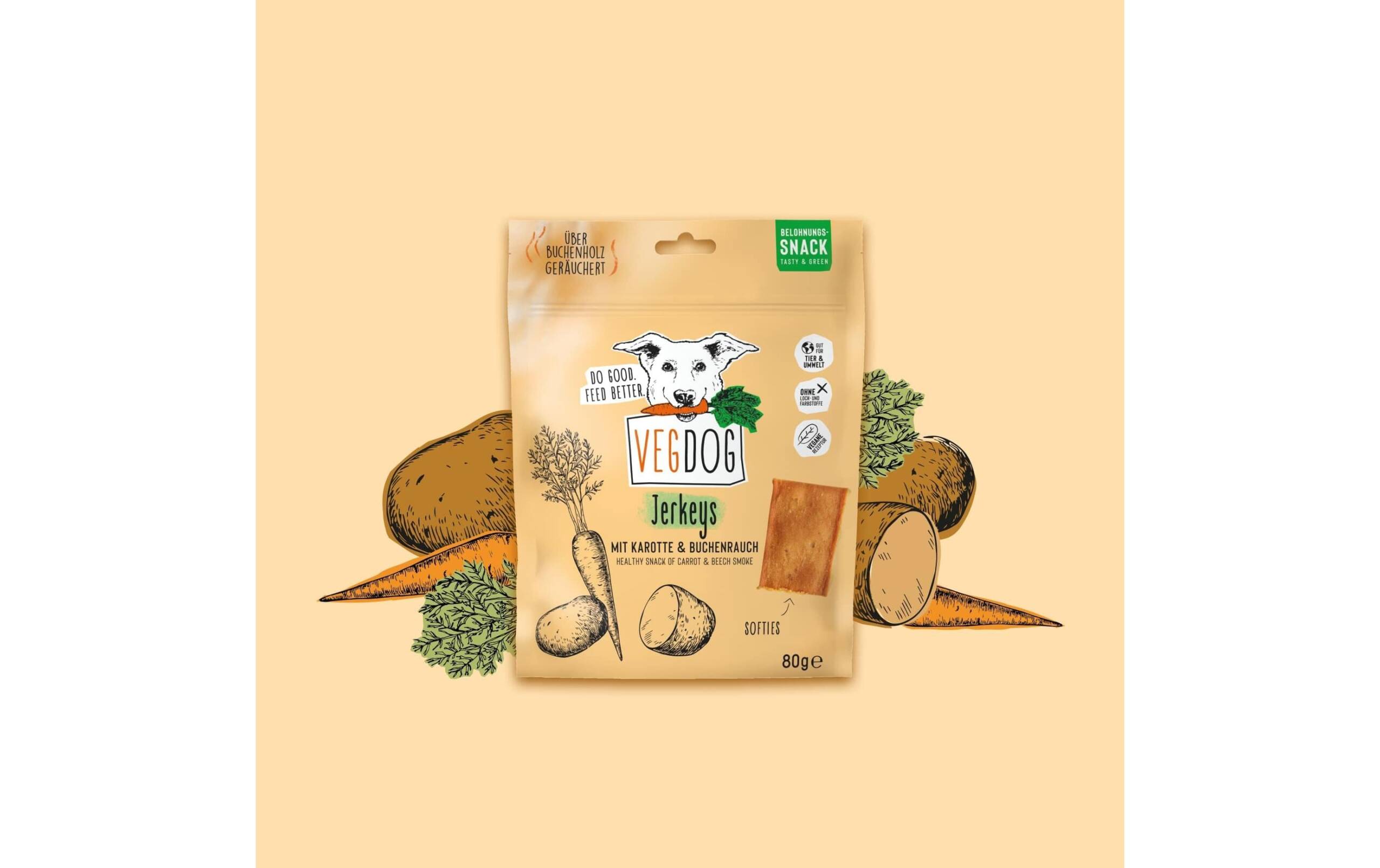Vegdog Snack Jerkeys 80g – Bild 3