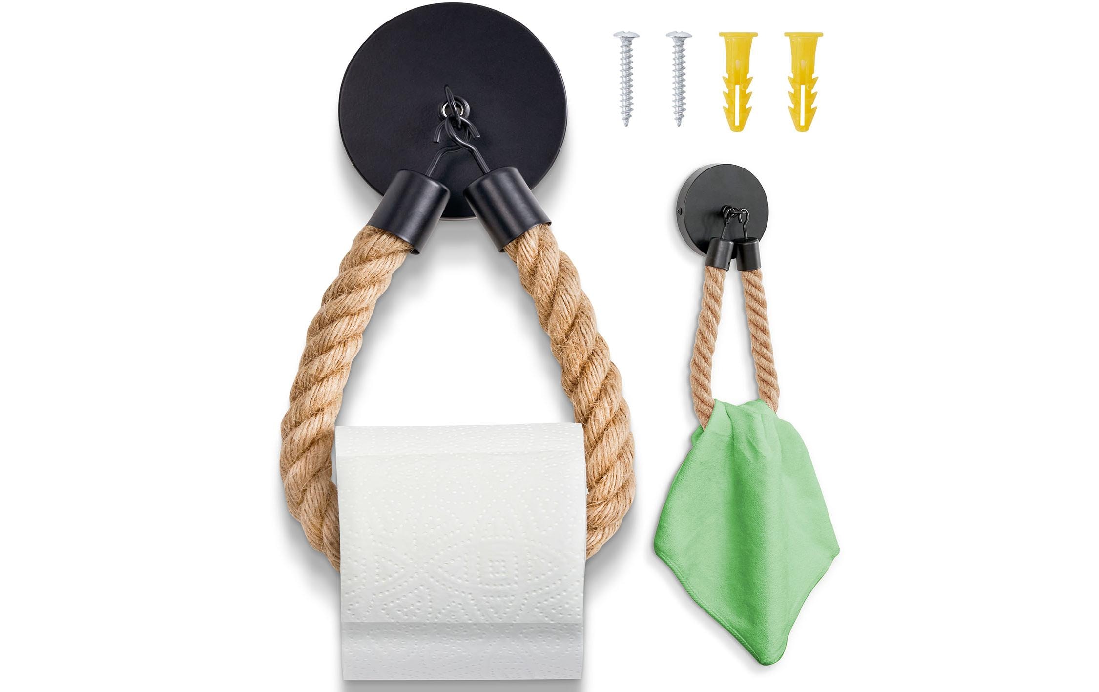 Hennez Toilettenpapier-Halter Seilschraube 22x9.8cm, Angeschraubt