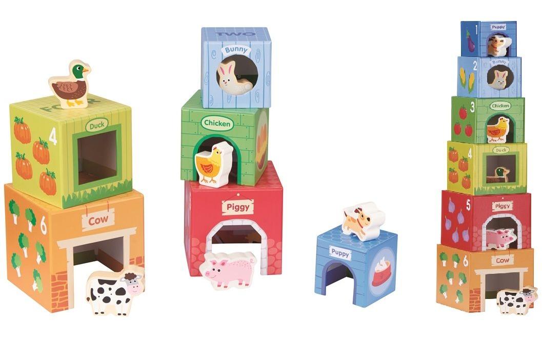 Spielba Stapelturm mit Holztieren