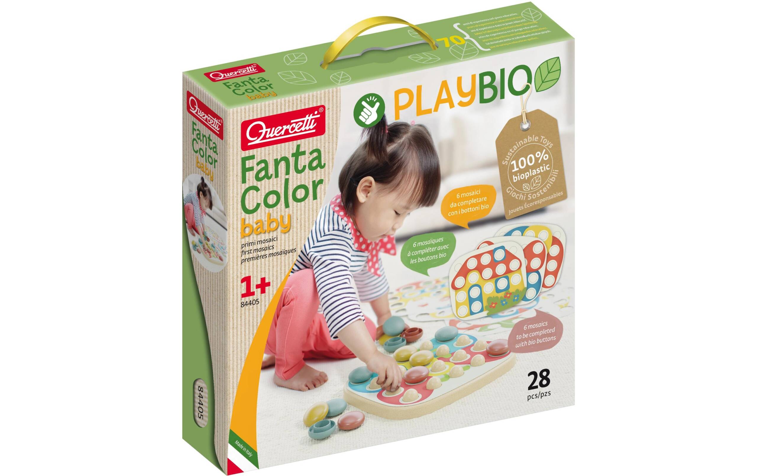 Quercetti PlayBio Mosaik-Steckspiel FantaColor 28 Teile