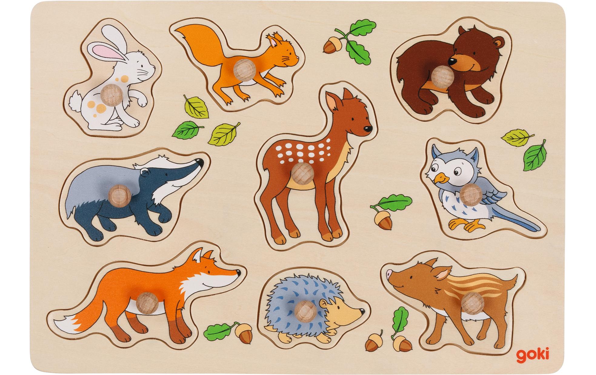 Goki Steckpuzzle Waldtiere