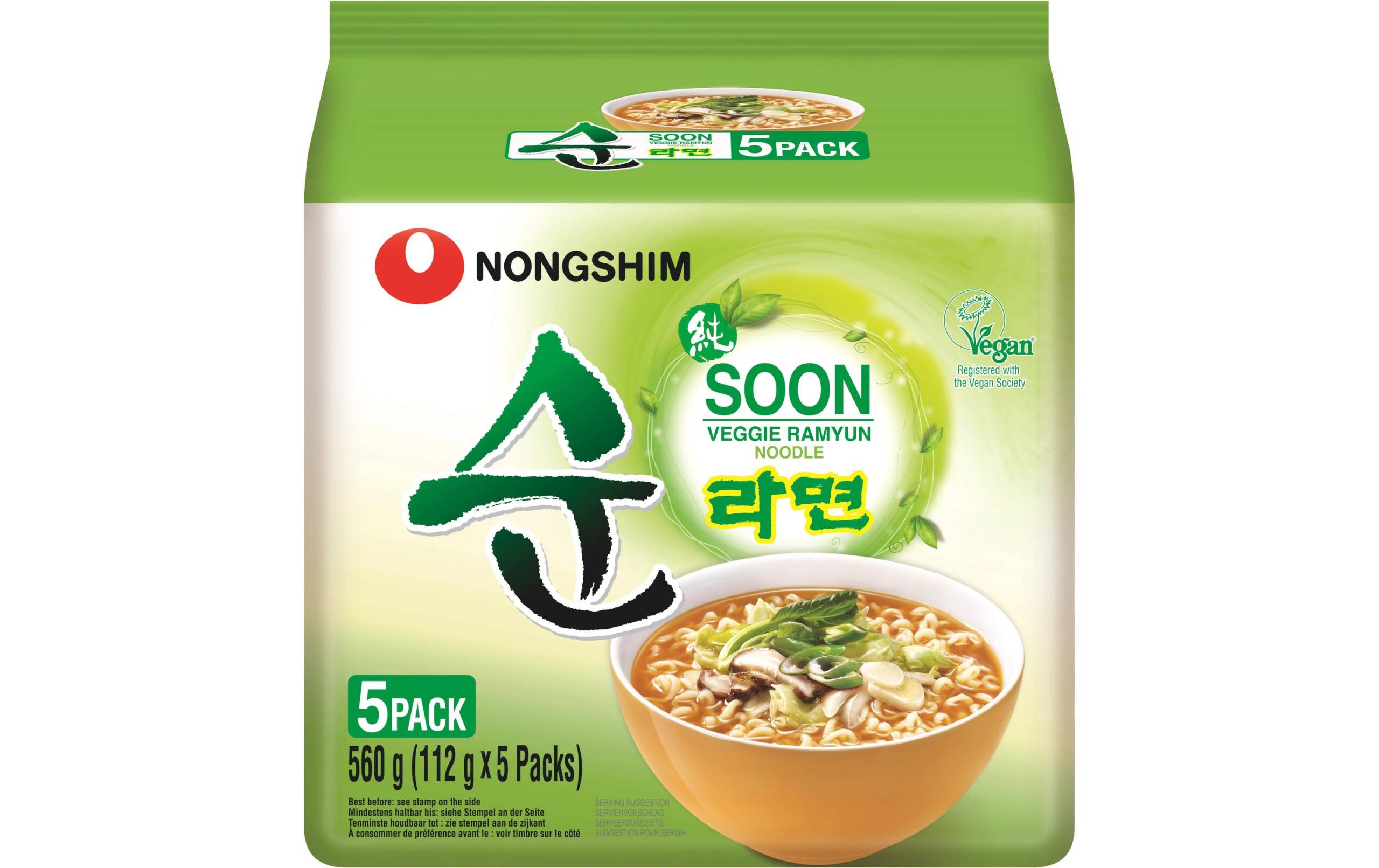 Nongshim Soon Veggie Noodle Soup 5x112 g