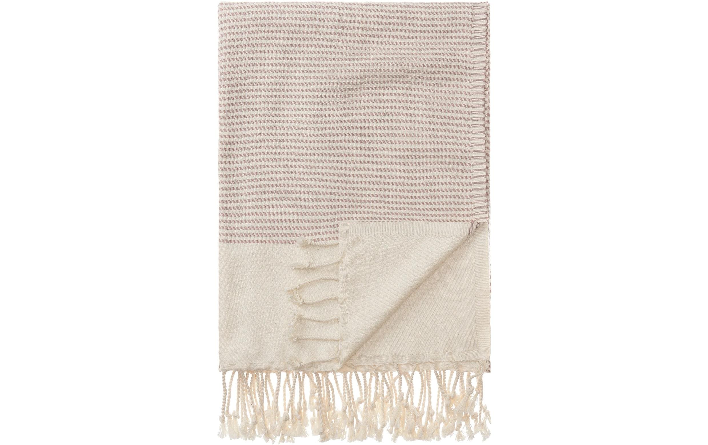 URBANARA Strandtuch Bolu 180x95cm Rosa 50% Bambusfaser und 50% Baumwolle