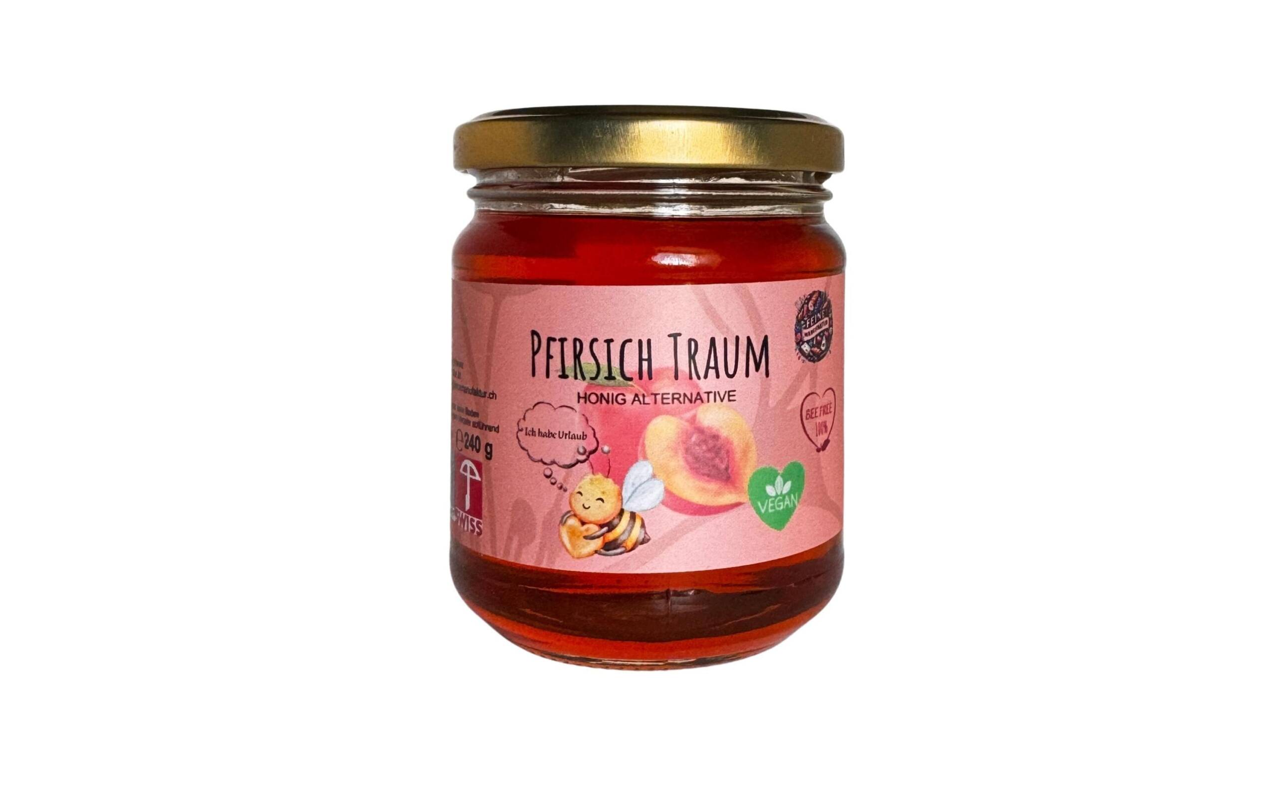 Feine Manufaktur Honig Alternative Pfirsich Vegan, Honigersatzprodukt, 228ml,