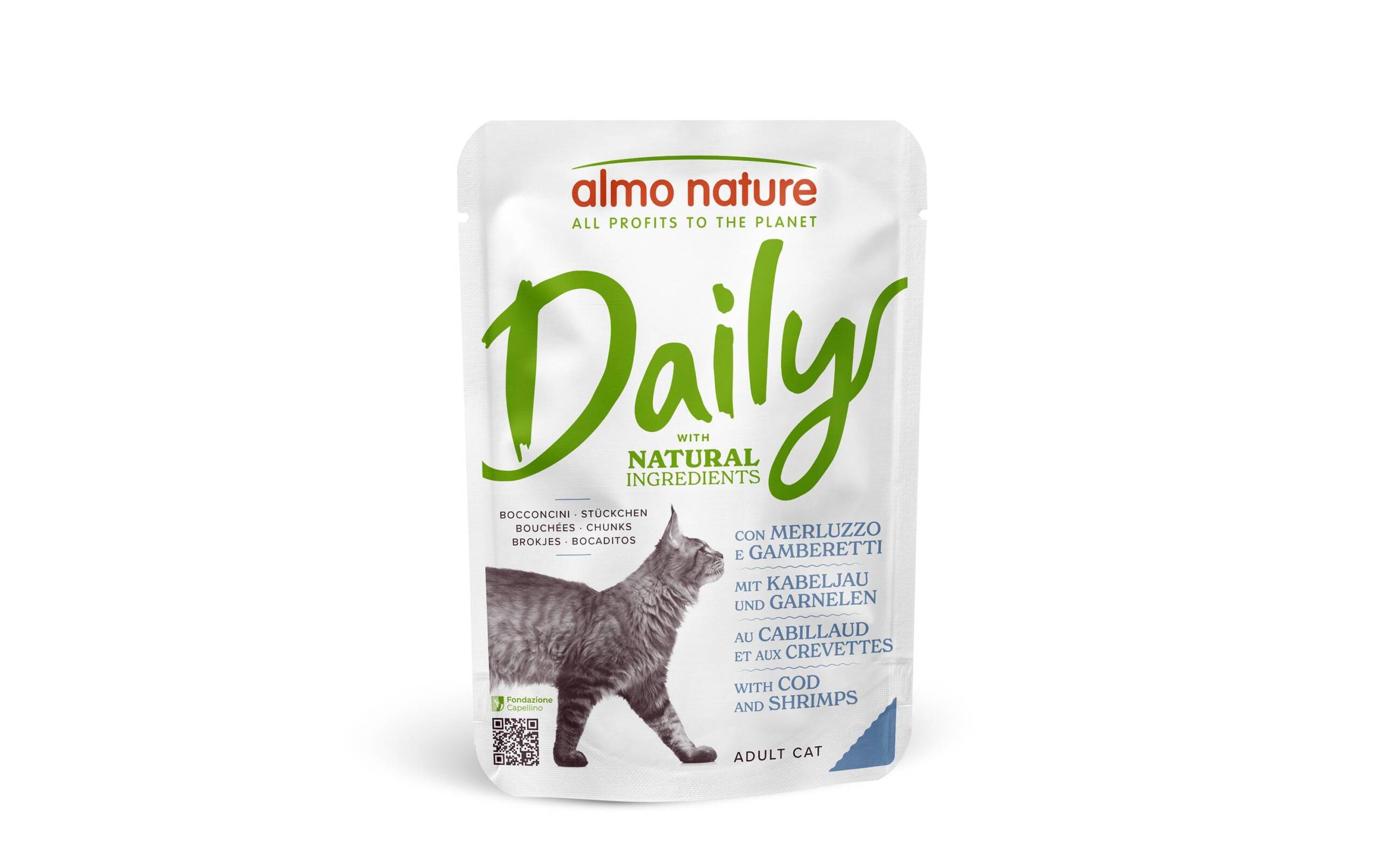 Almo Nature Nassfutter Daily 70g Kabeljau & Garnelen