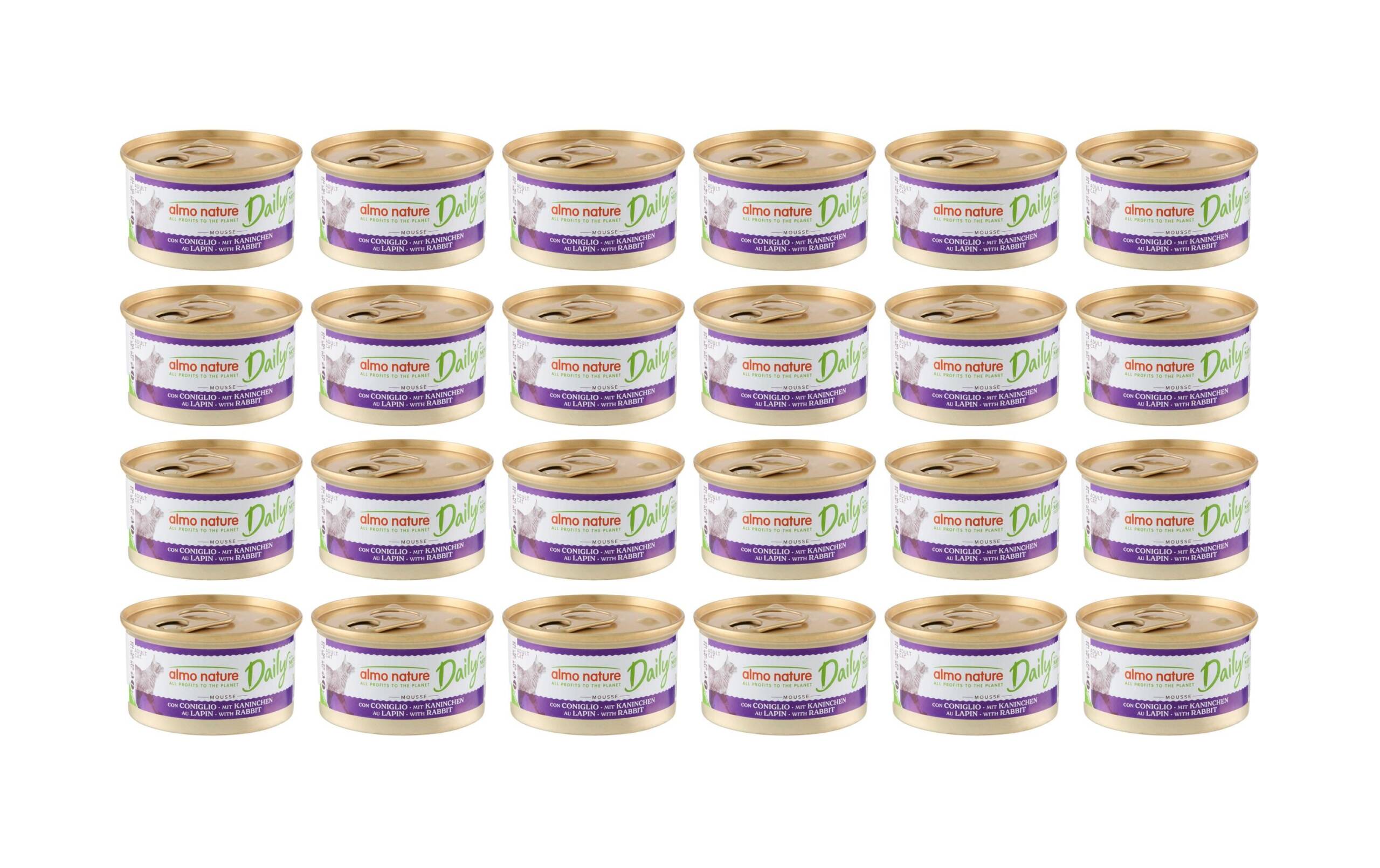 Almo Nature Nassfutter Daily Mousse KIT Kaninchen, 24x85g