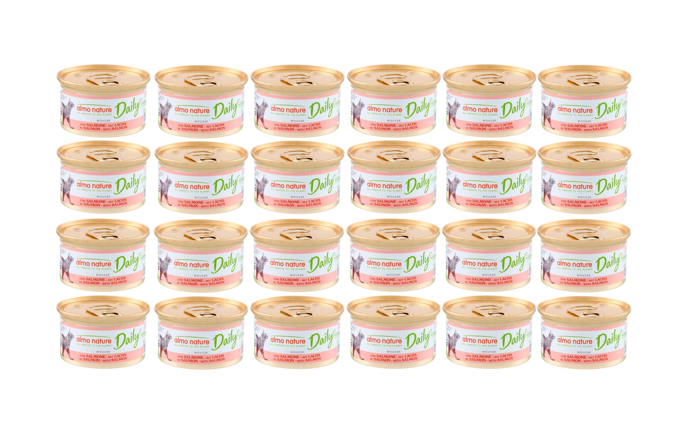 Almo Nature Nassfutter Daily Mousse KIT Lachs, 24x85g