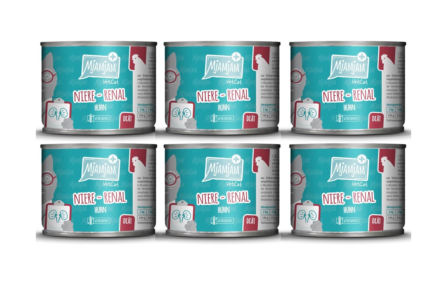 Mjamjam VetCat Diät 6x200g Kit Niere-Renal, Huhn