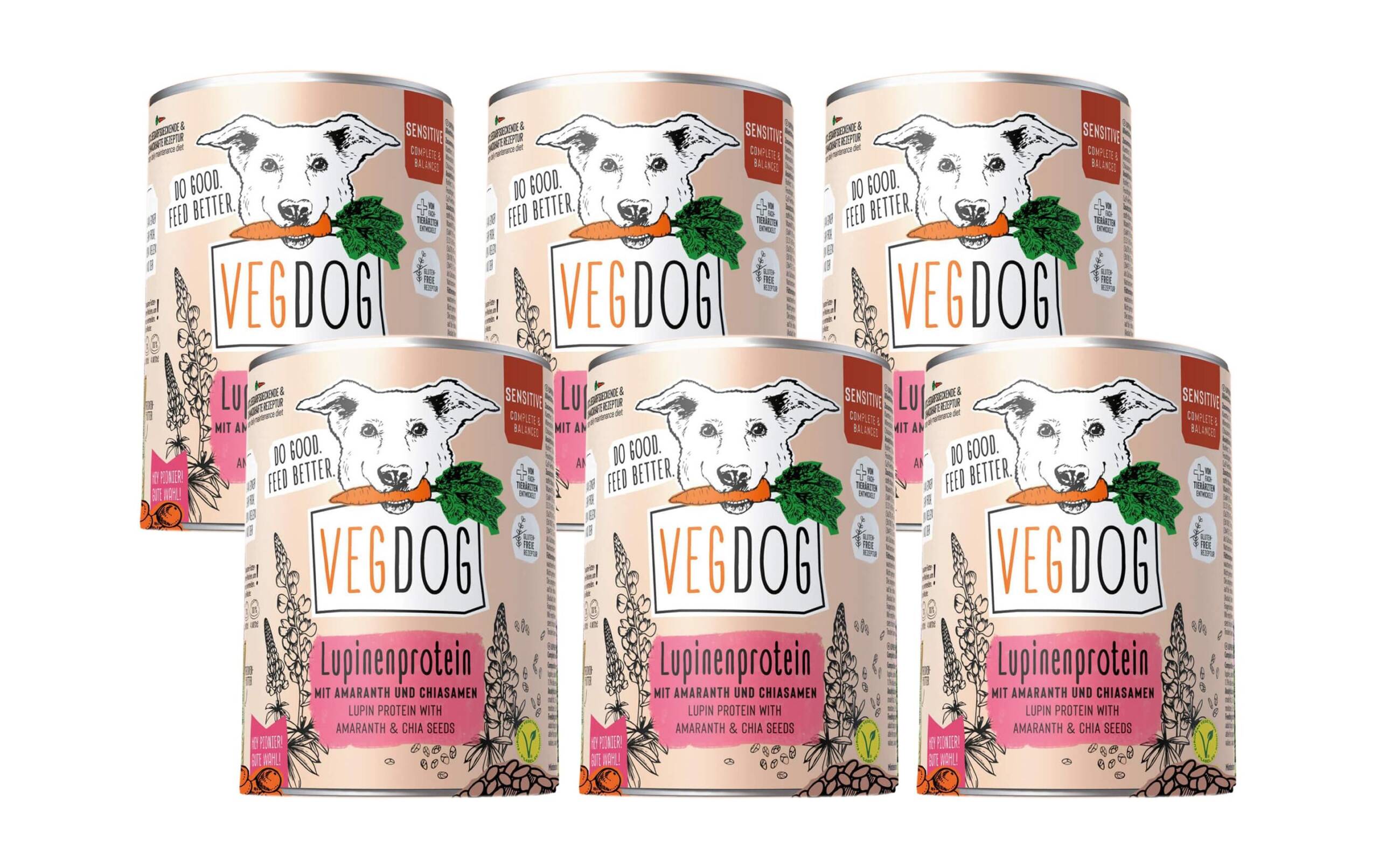 Vegdog Sensitive Lupinenprotein 6x400g Kit