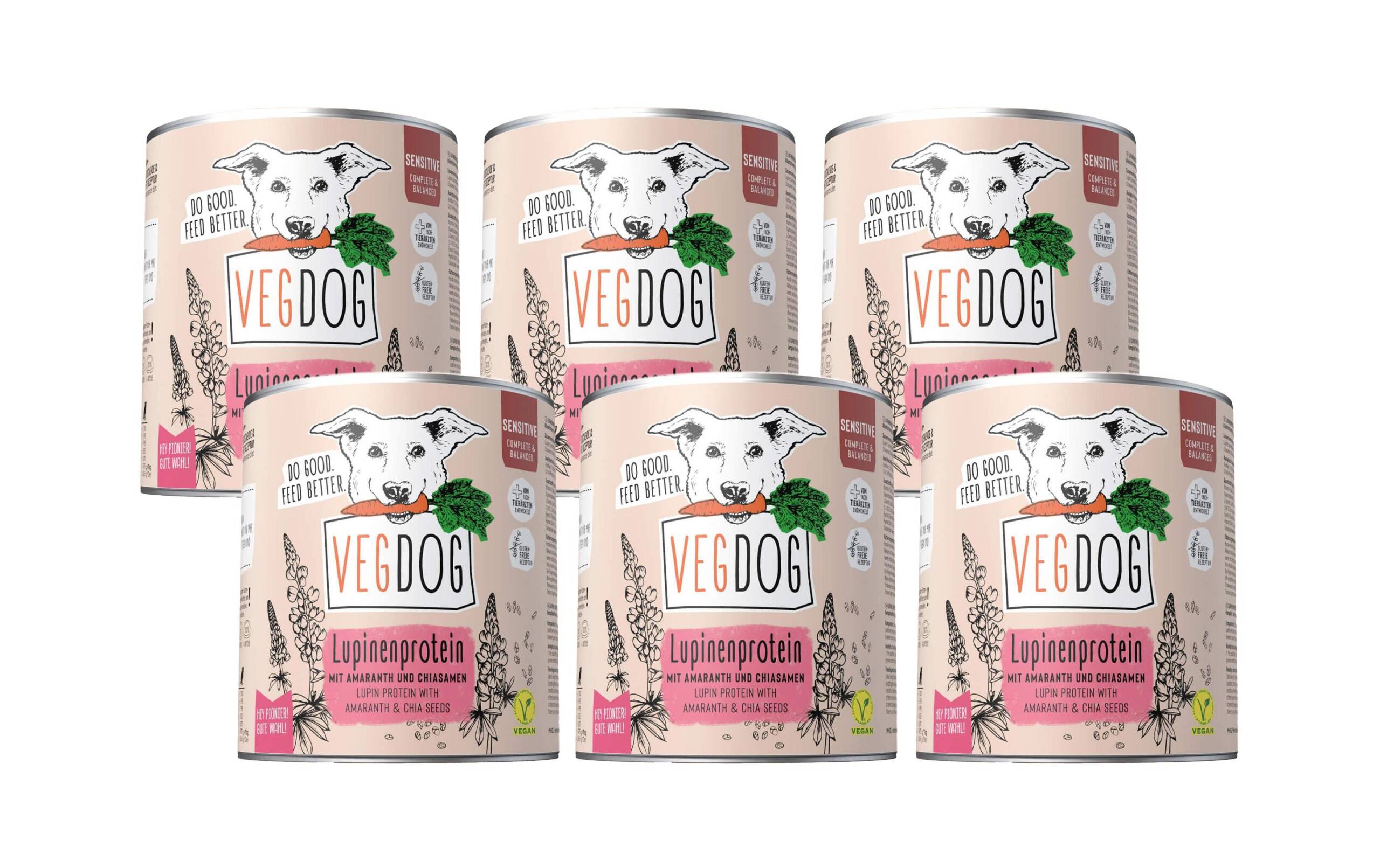 Vegdog Sensitive Lupinenprotein 6x800g Kit