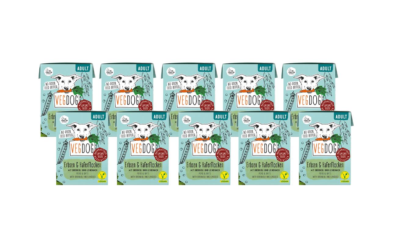 Vegdog Adult Erbsen+Haferflocken 10x390g TetraPak Kit