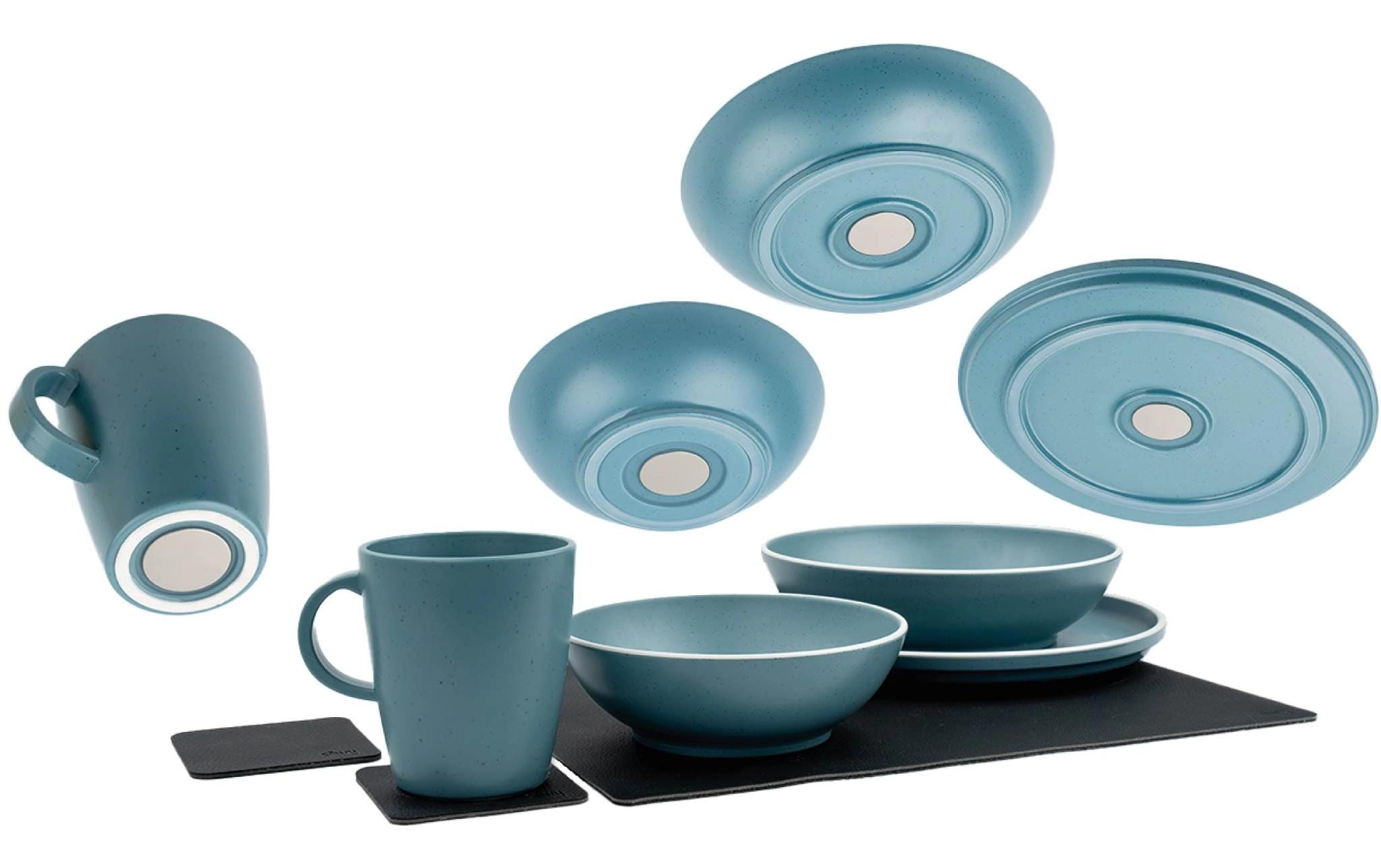 Silwy Kunststoff-Geschirr-Set Dolomit blau, 11teilig, silwy x Brunner