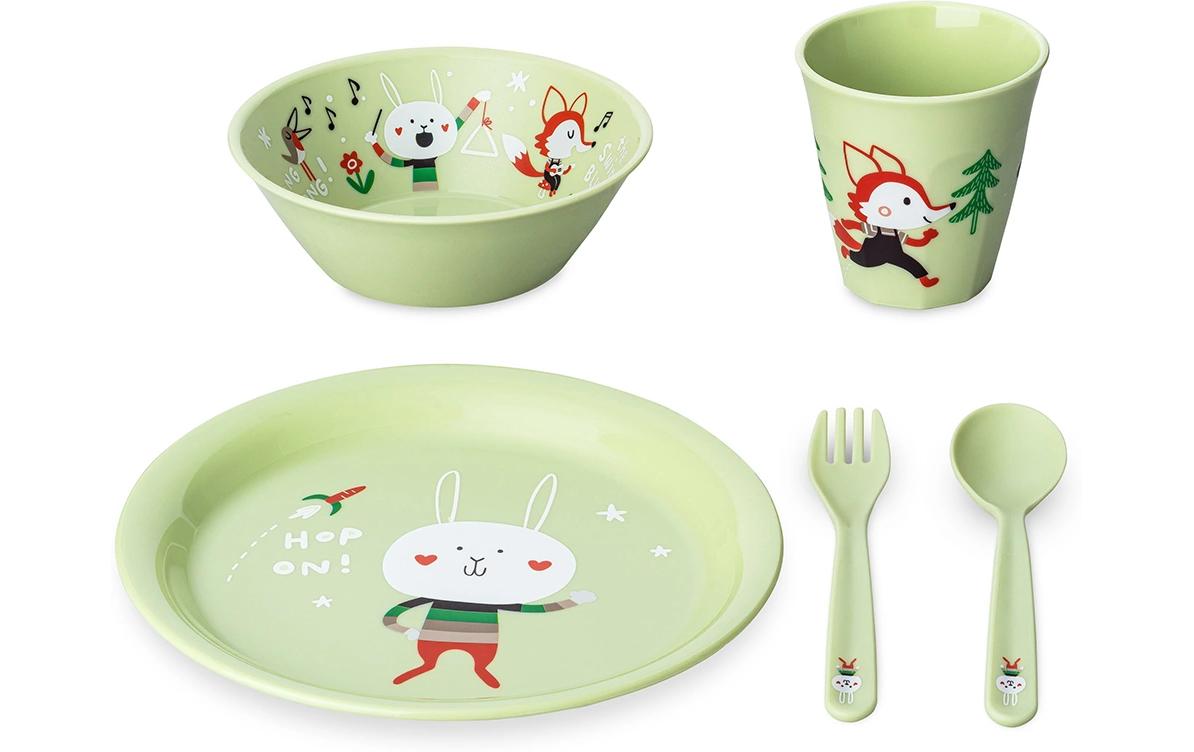 Koziol Geschirrset HOP ON AT HOME 4er Set Baby/Kids, pistachio