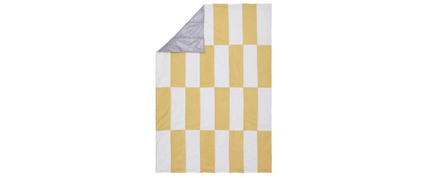 URBANARA Picknickdecke 180x120cm Tamina Sandgelb & Naturweiß