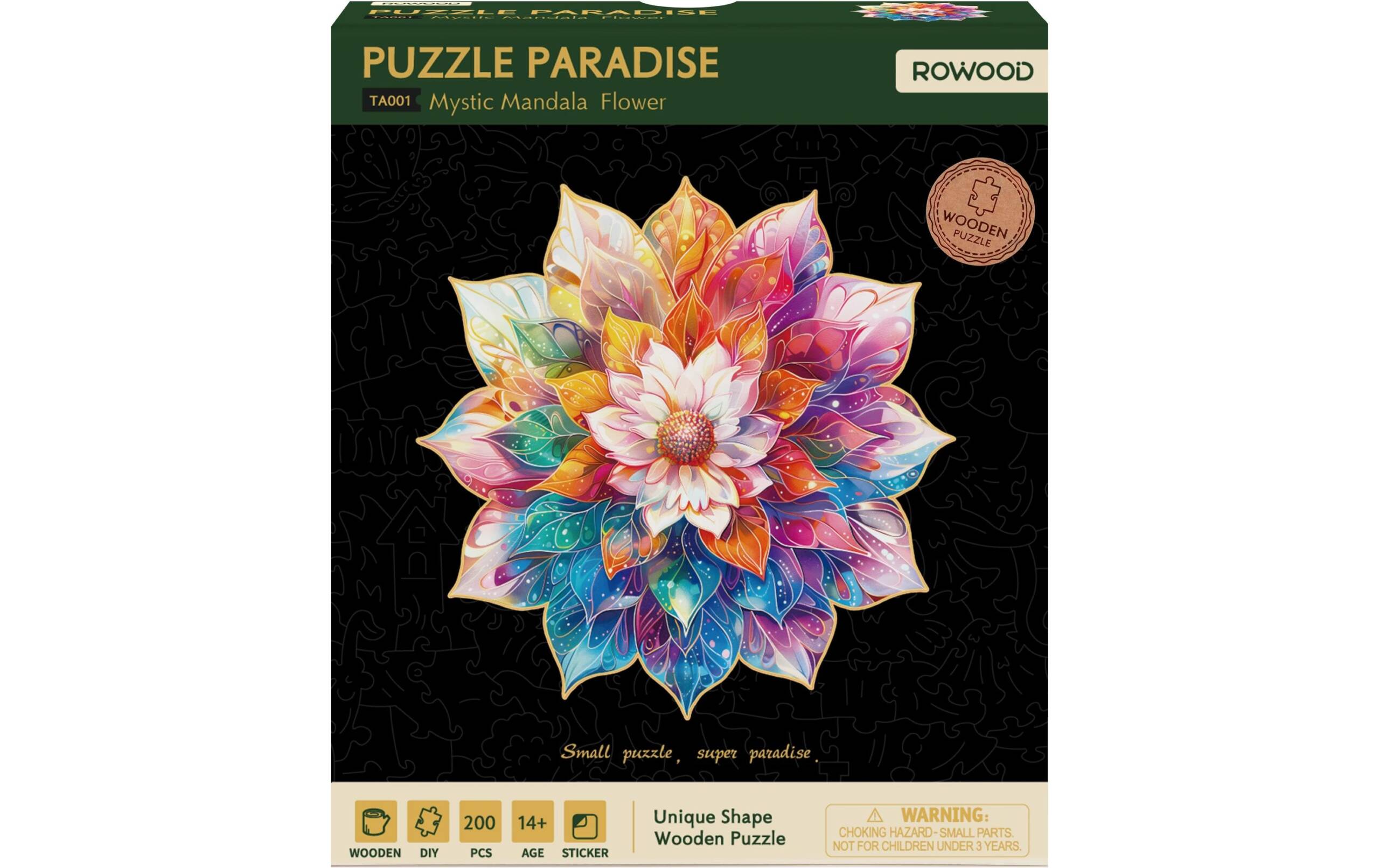 Robotime Mystic Mandala Flower Puzzle Puzzle: 200 Teile, Alter 6-99