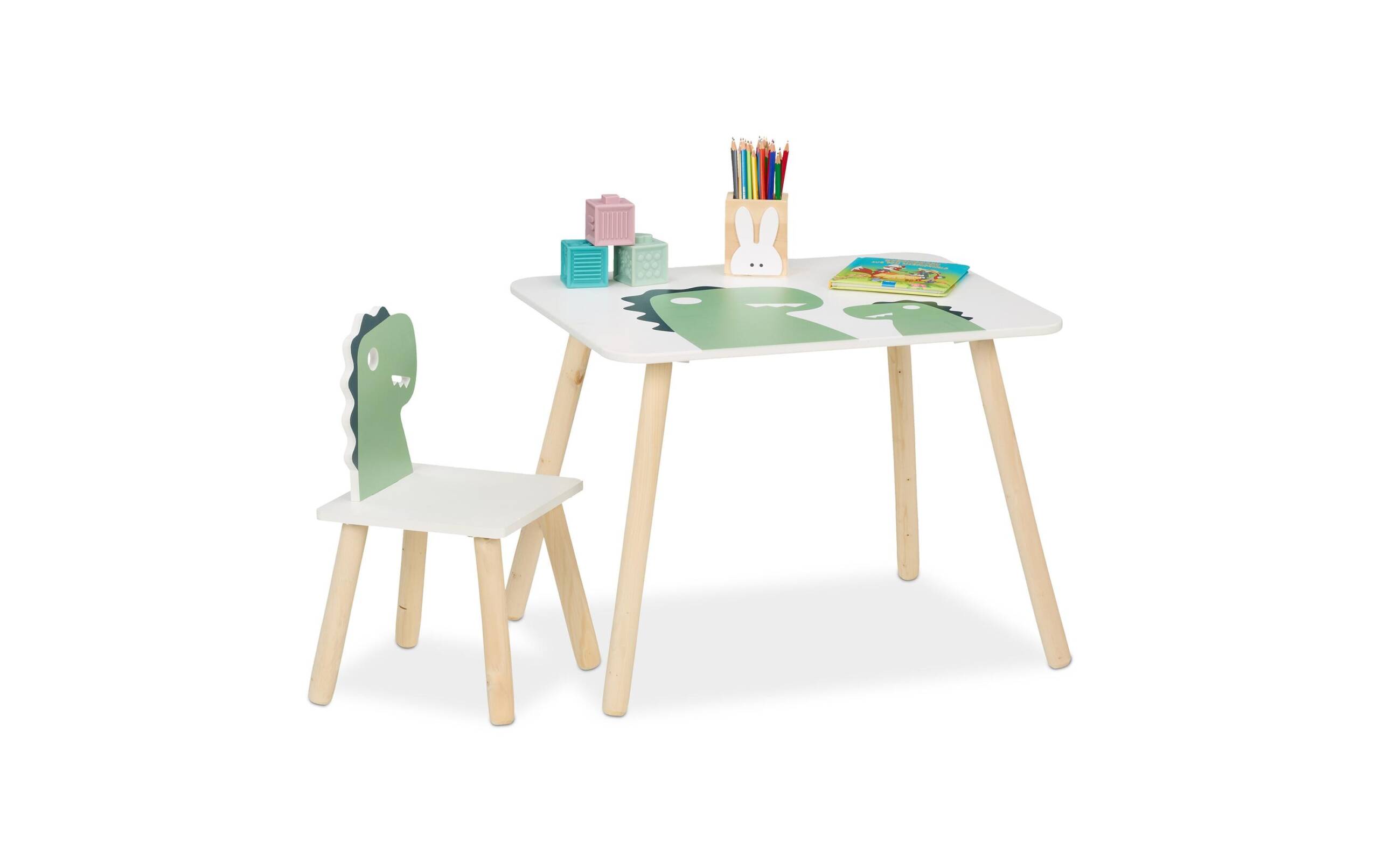 relaxdays Kindersitzgruppe Dinosaurier MDF, Kiefernholz, China