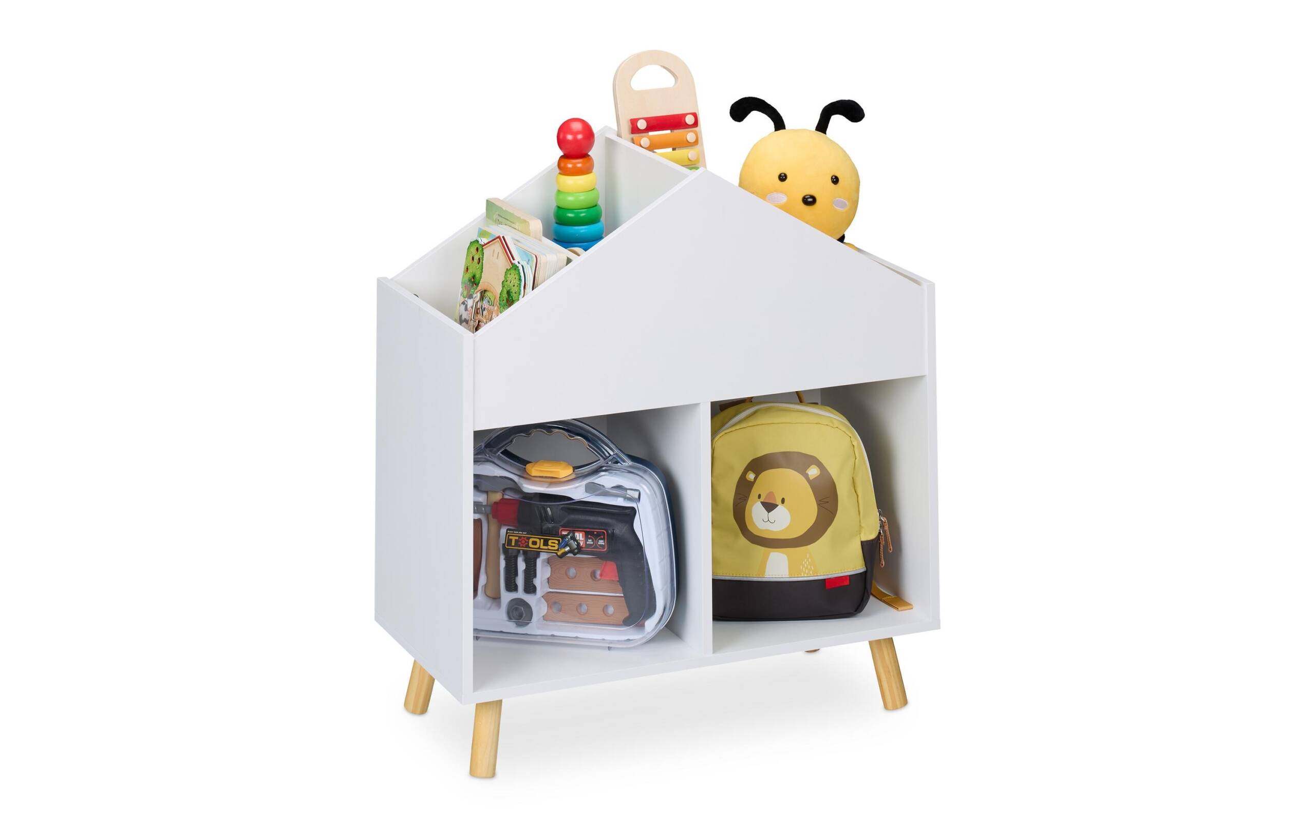 relaxdays Kinderregal Haus MDF, Kiefernholz, China