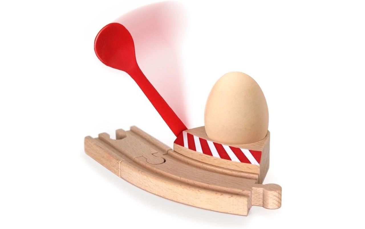 Eisenbahn Set Eierbecher Schranke kompatibel mit Brio & Co.