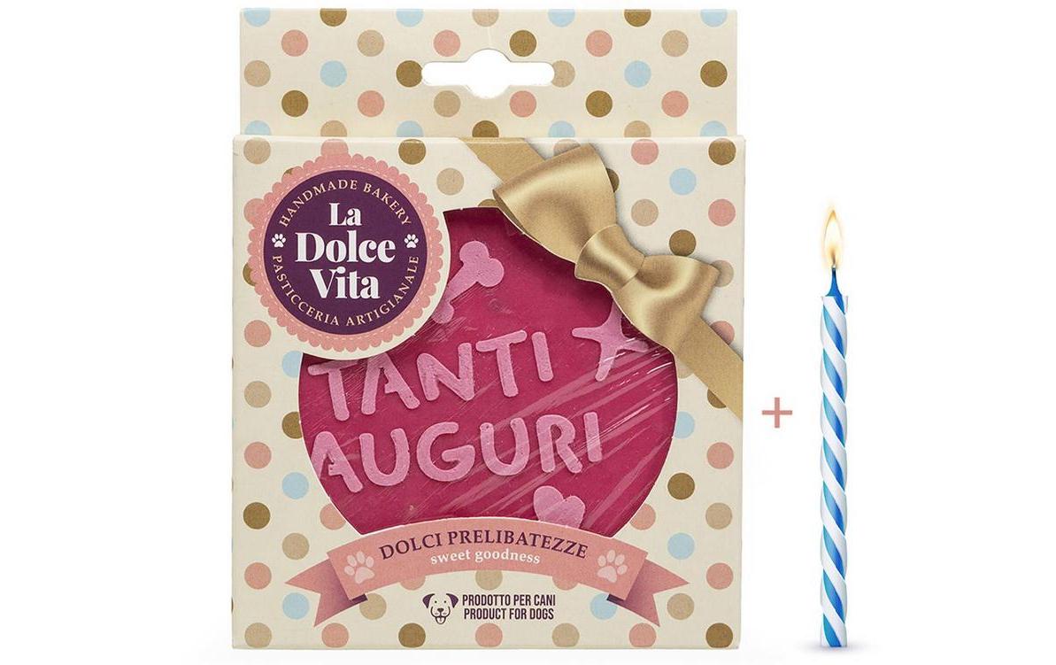 Leopet Happy Birthday Hundekuchen pink 11x1.5cm, 90g