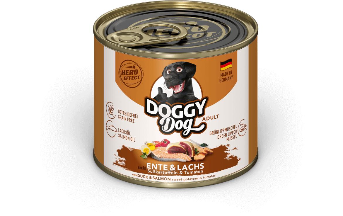 DoggyDog Dose Ente, Lachs Adult 200 g – Bild 2