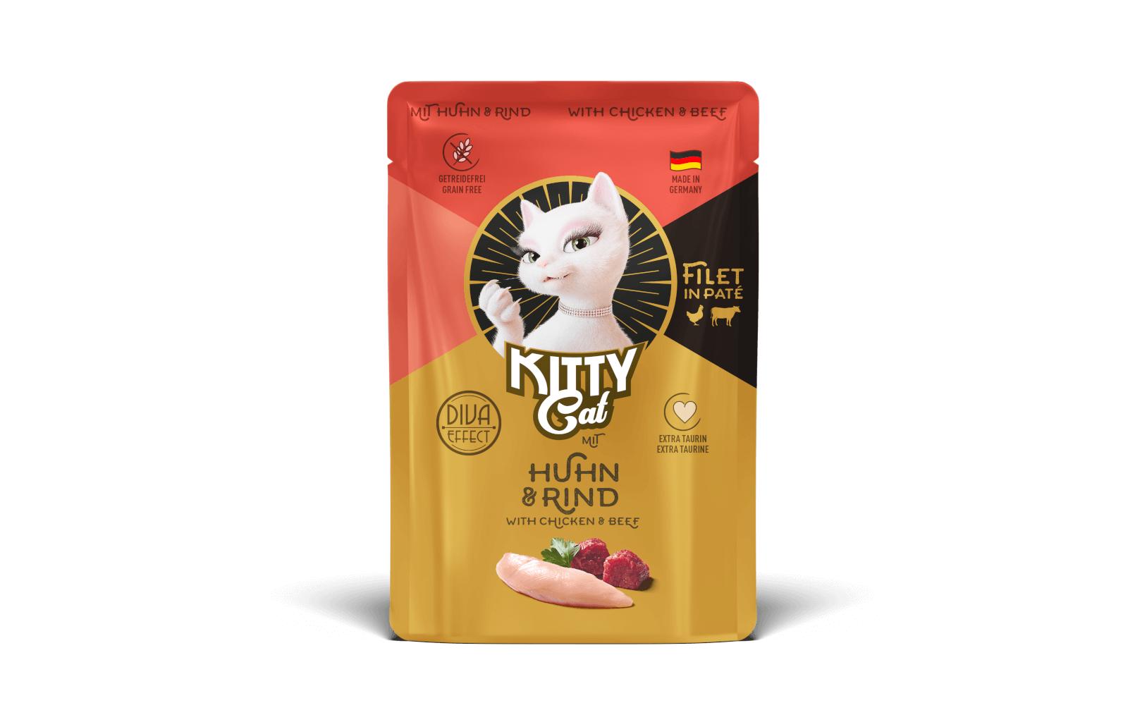 KittyCat Filét Paté Pouch Huhn, Rind 85 g