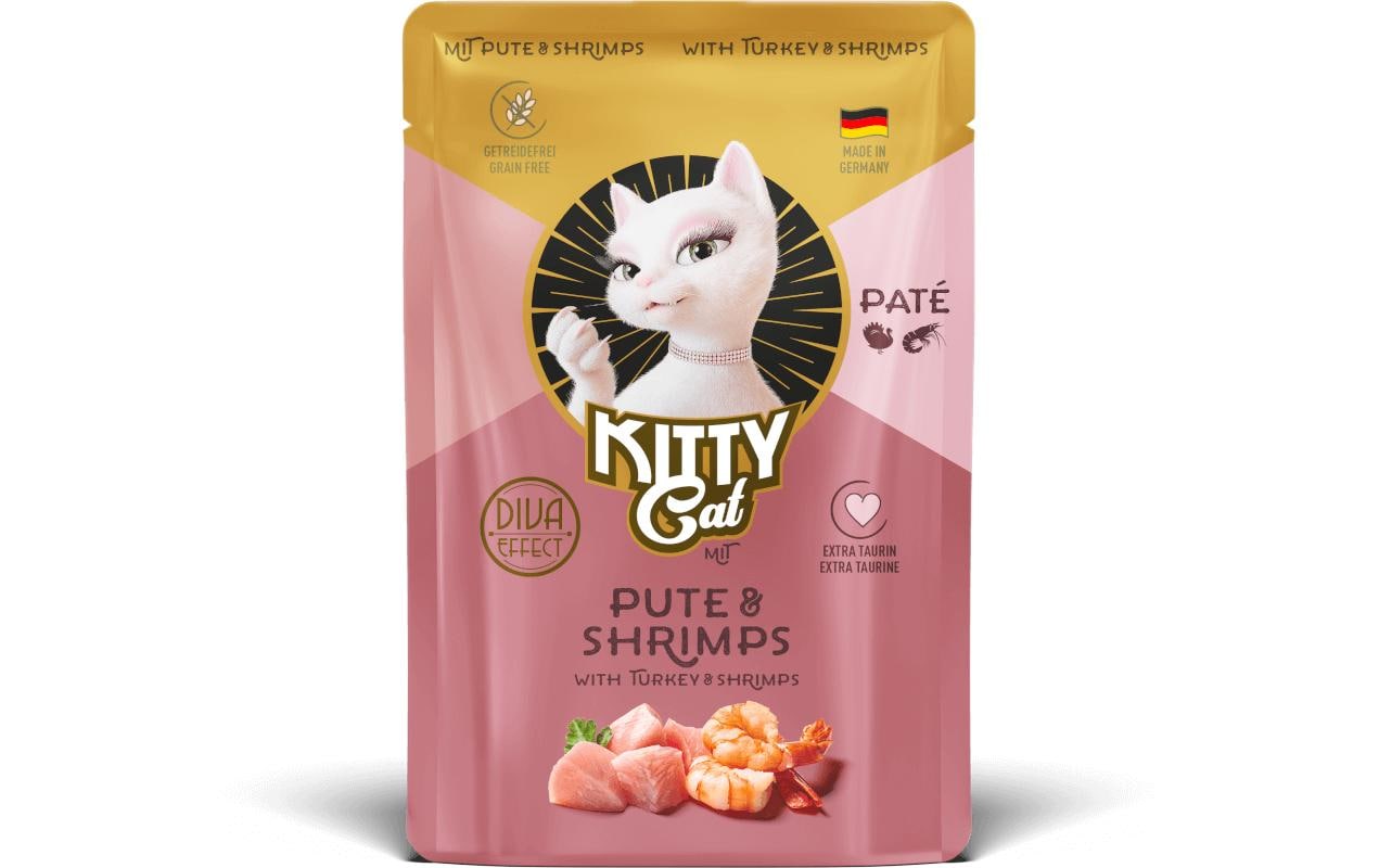 KittyCat Paté Pouch Pute, Shrimps 85 g