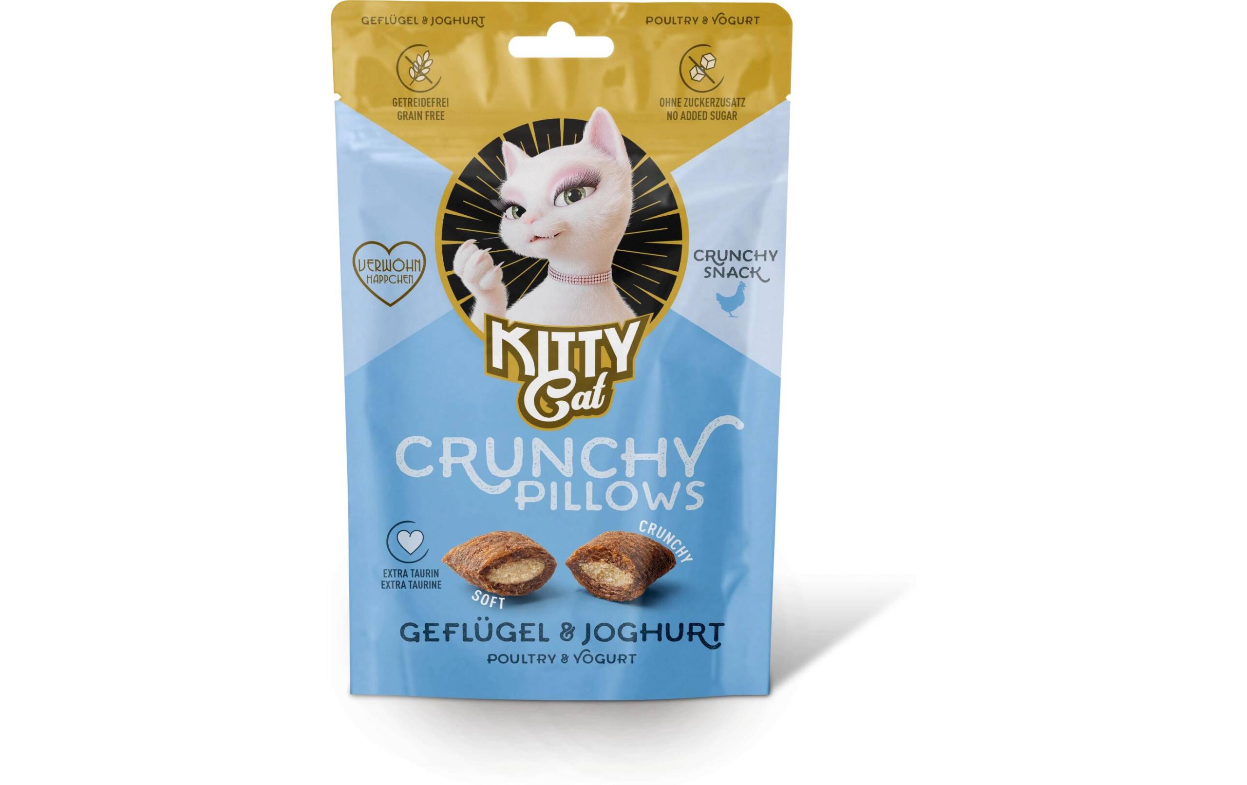 KittyCat Crunchy Pillows Geflügel, Joghurt 60 g – Bild 2
