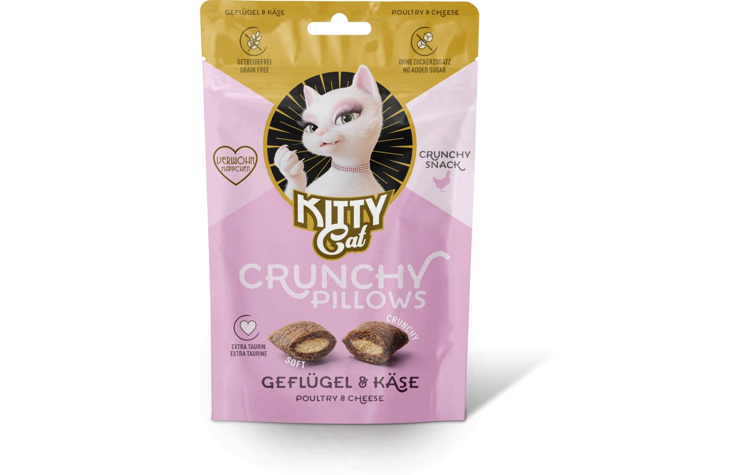 KittyCat Crunchy Pillows Geflügel, Käse 60 g