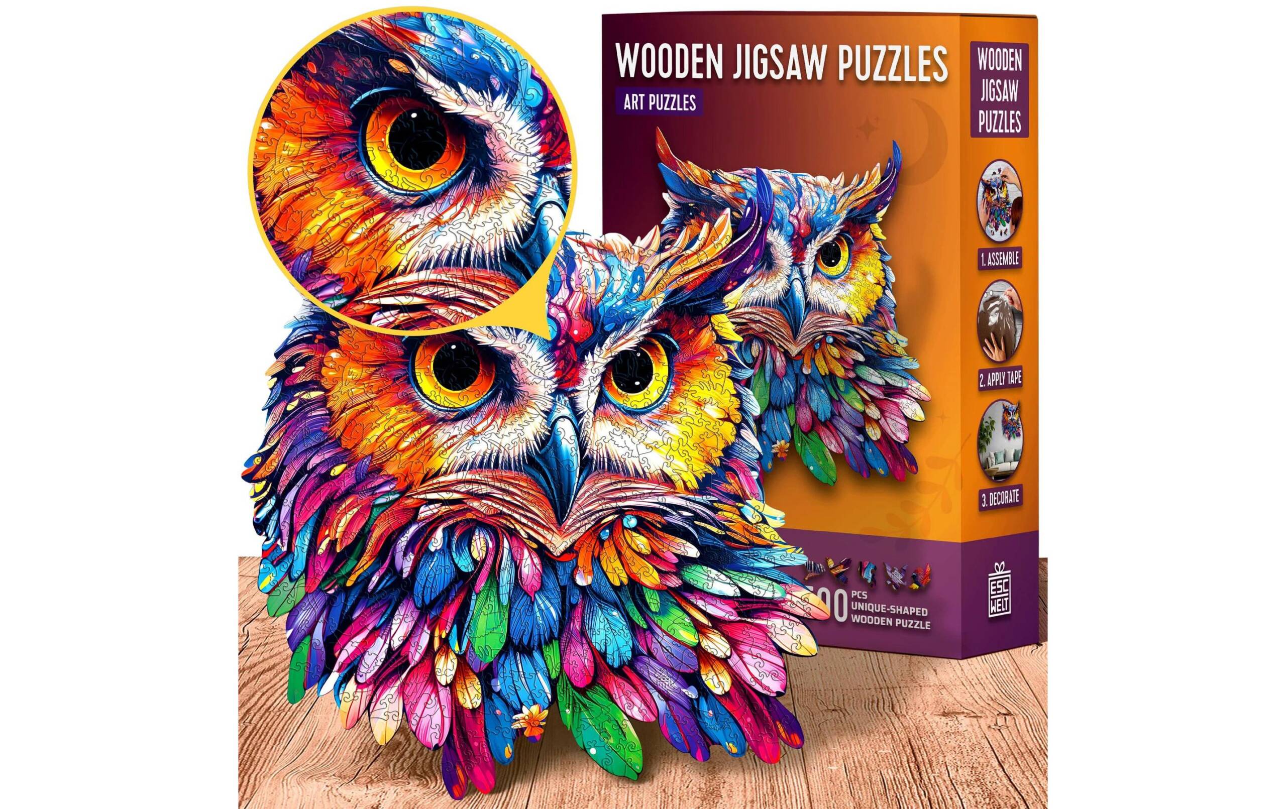 Holzpuzzle Eule Escape Welt