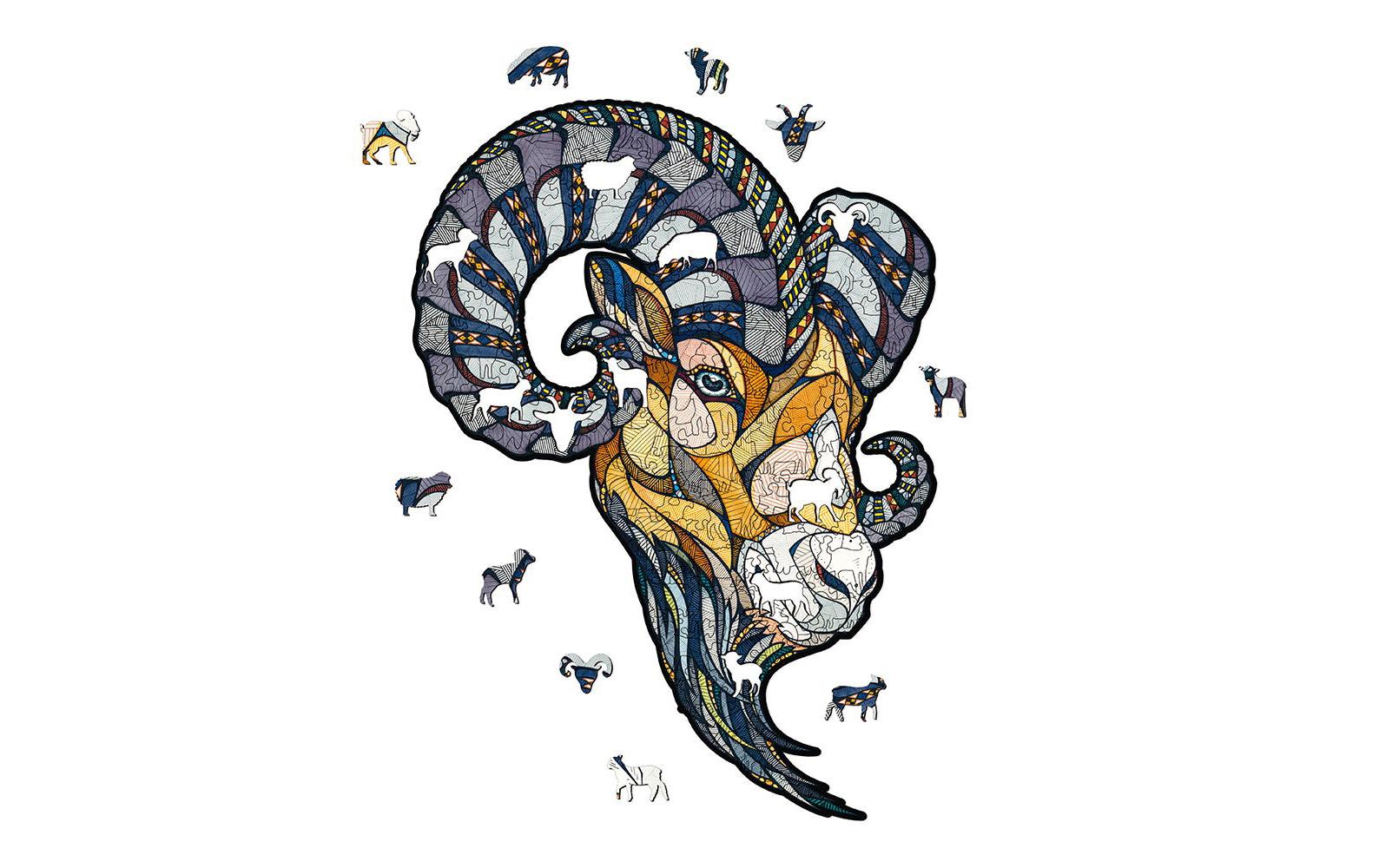 Holzpuzzle Widder ECO WOOD ART