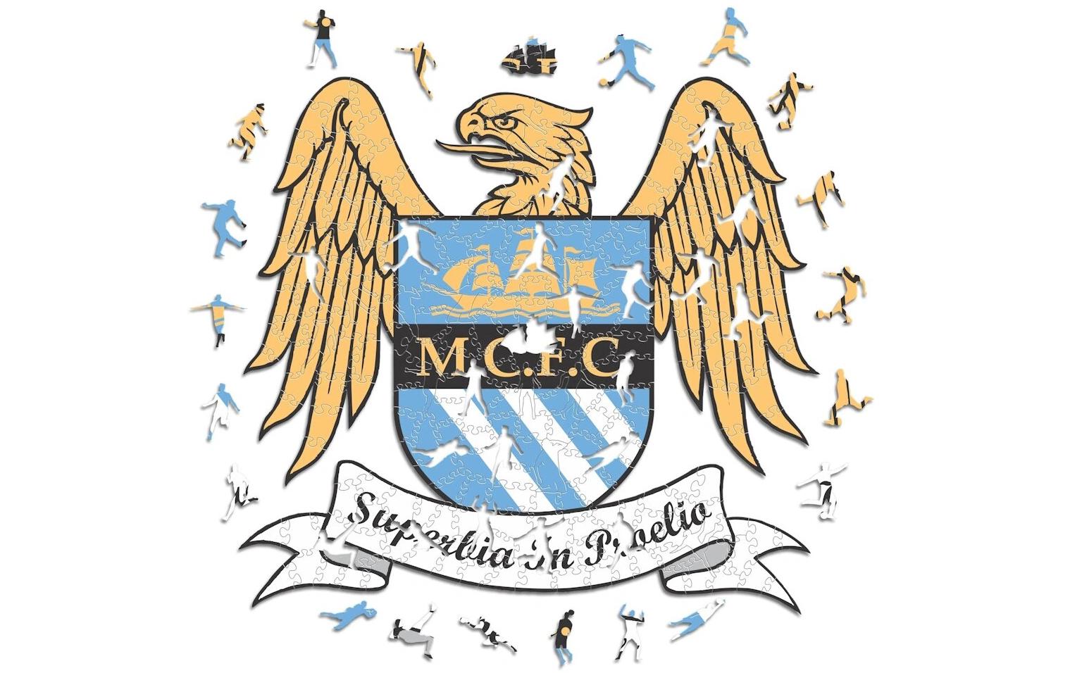 Man City FC - Retro Logo Holz Puzzle Grösse M (270 Teile)