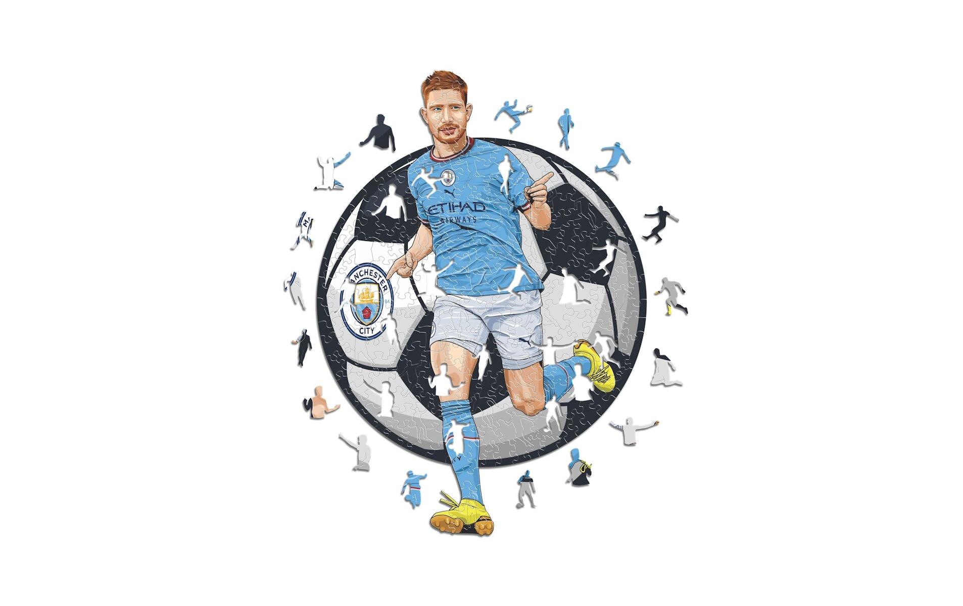 Man City FC - Kevin De Bruyne Holz Puzzle Grösse M (270 Teile)