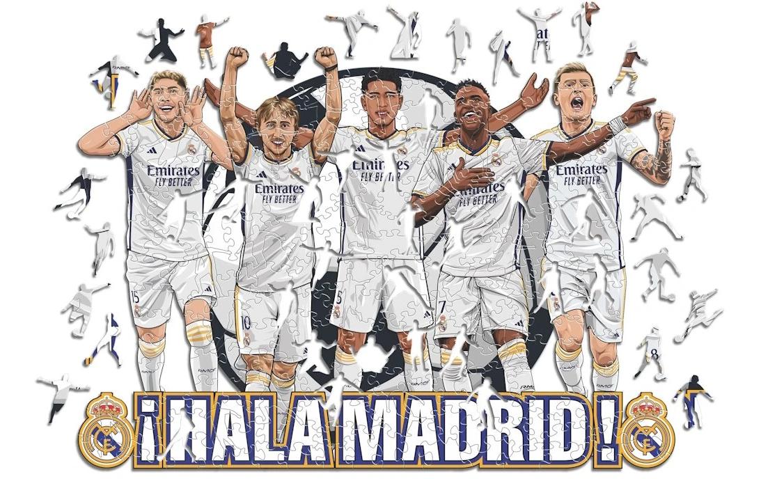 Real Madrid CF - 5 Spieler Holz Puzzle Grösse M (270 Teile)