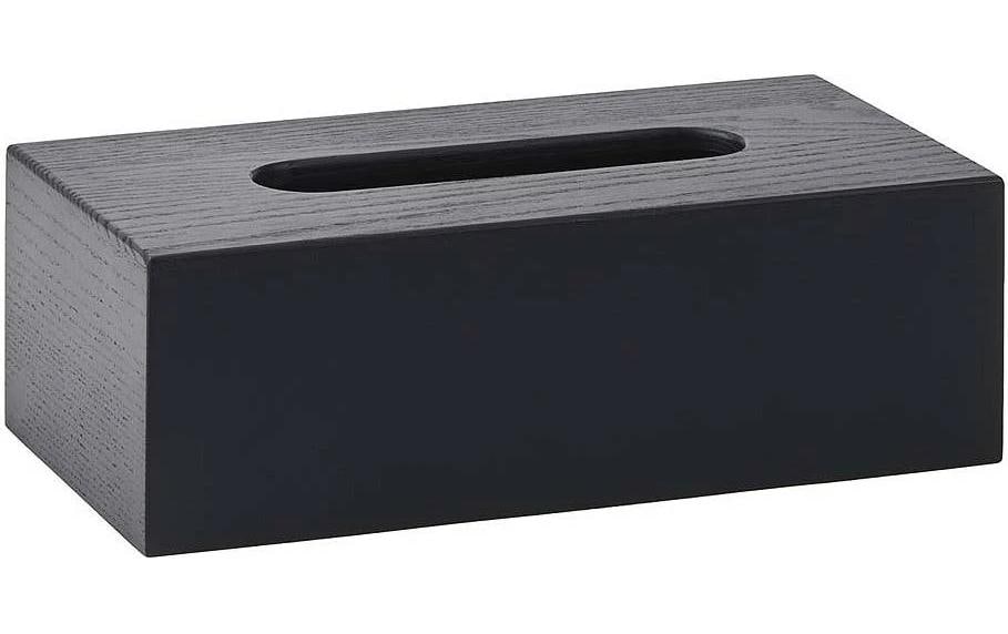 Aquanova Kosmetiktücherbox Cole, Schwarz 28x12x36 cm, Eschenholz, mattlackiert