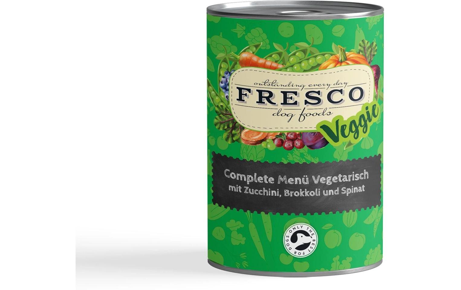 Fresco Nassfutter Complete Plus Vegetarisch Zucchini, Brokkoli, Spinat 400g