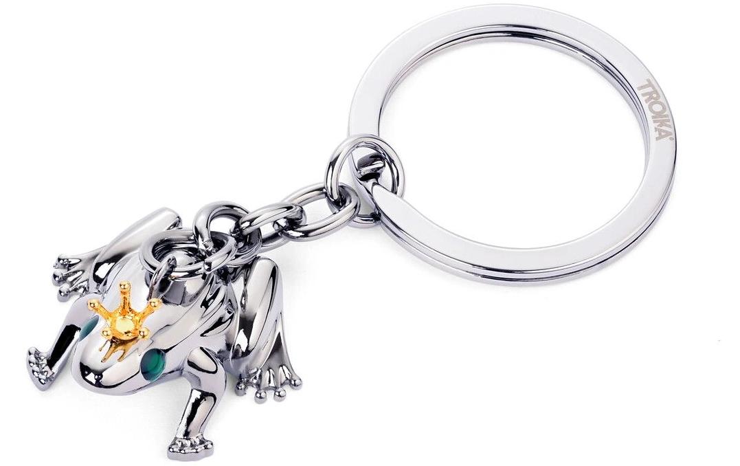 TROIKA Schlüsselanhänger Froschkönig silber