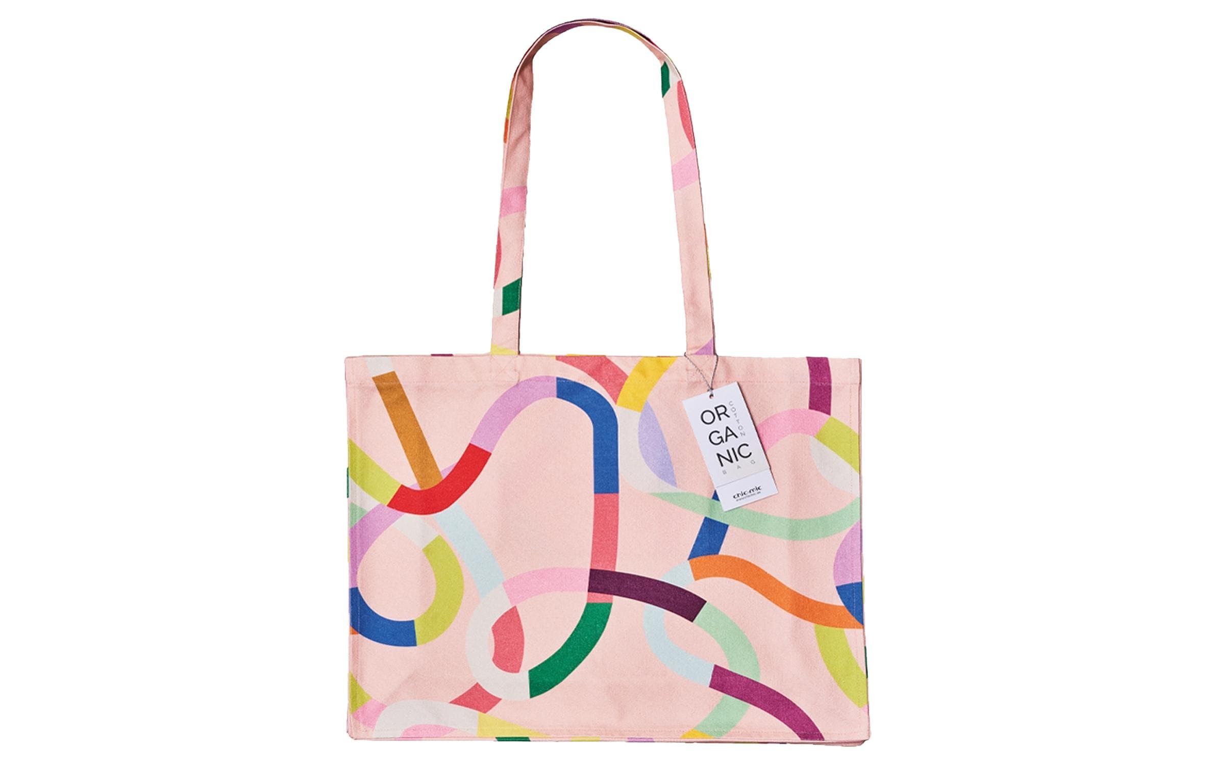 ChicMic Cotton Tasche - Colorful waves 48x14x42cm, 100% Bio Baumwolle