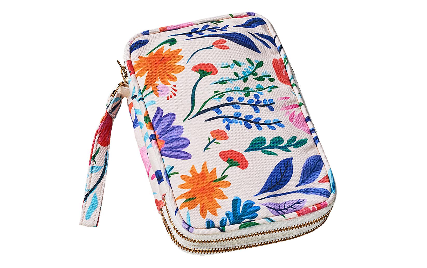 ChicMic Travel Organizer - Flowers 20x12.5x6cm, 100% Bio Baumwolle