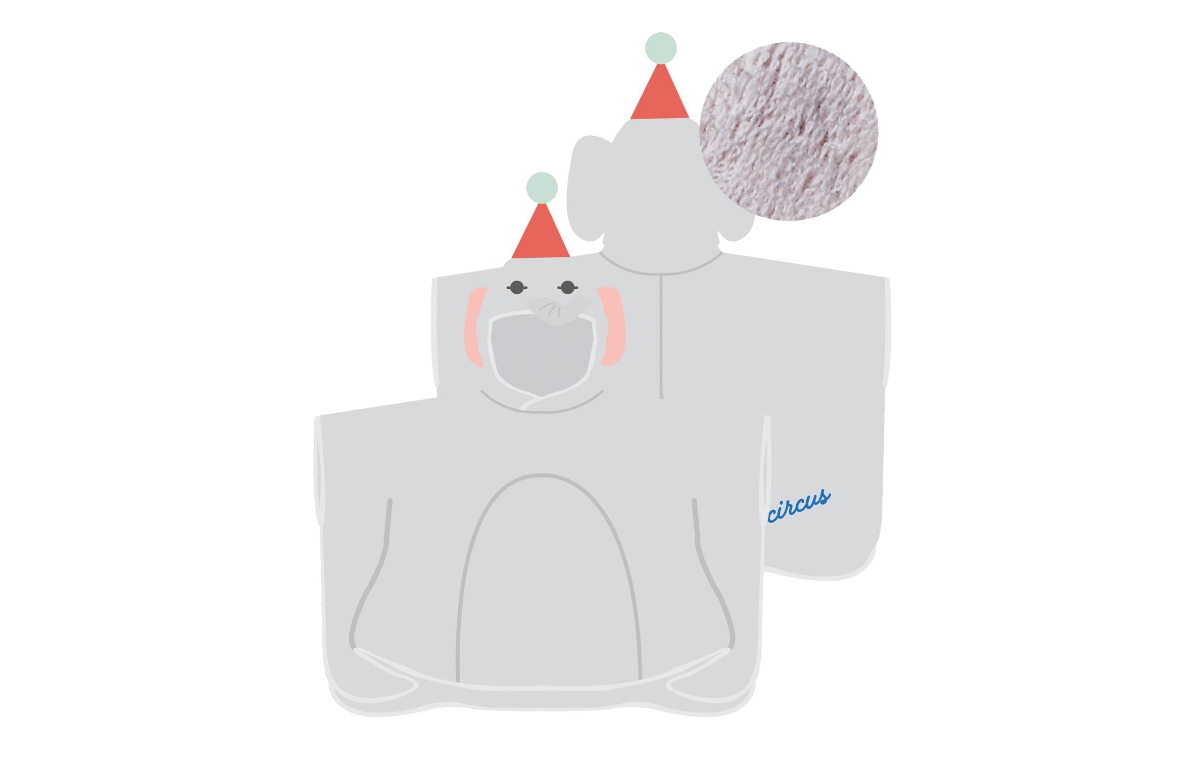 ChicMic Kinder Poncho - Elephant 58x95cm, 100% Bio BW, mit Kapuze