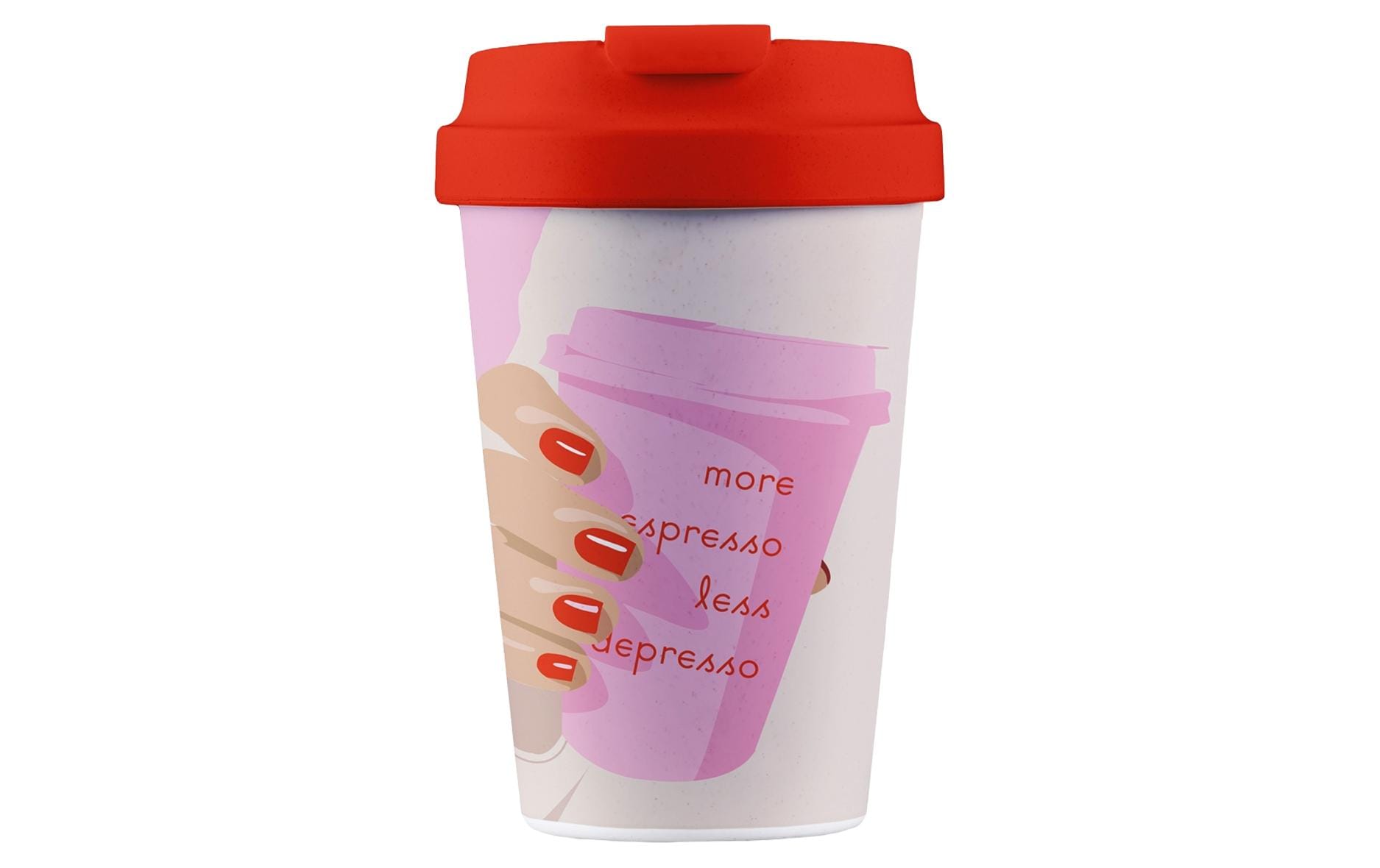 bioloco Kaffeebe. Easy Cup-More espresso 350ml, wiederverschliessbarer Deckel