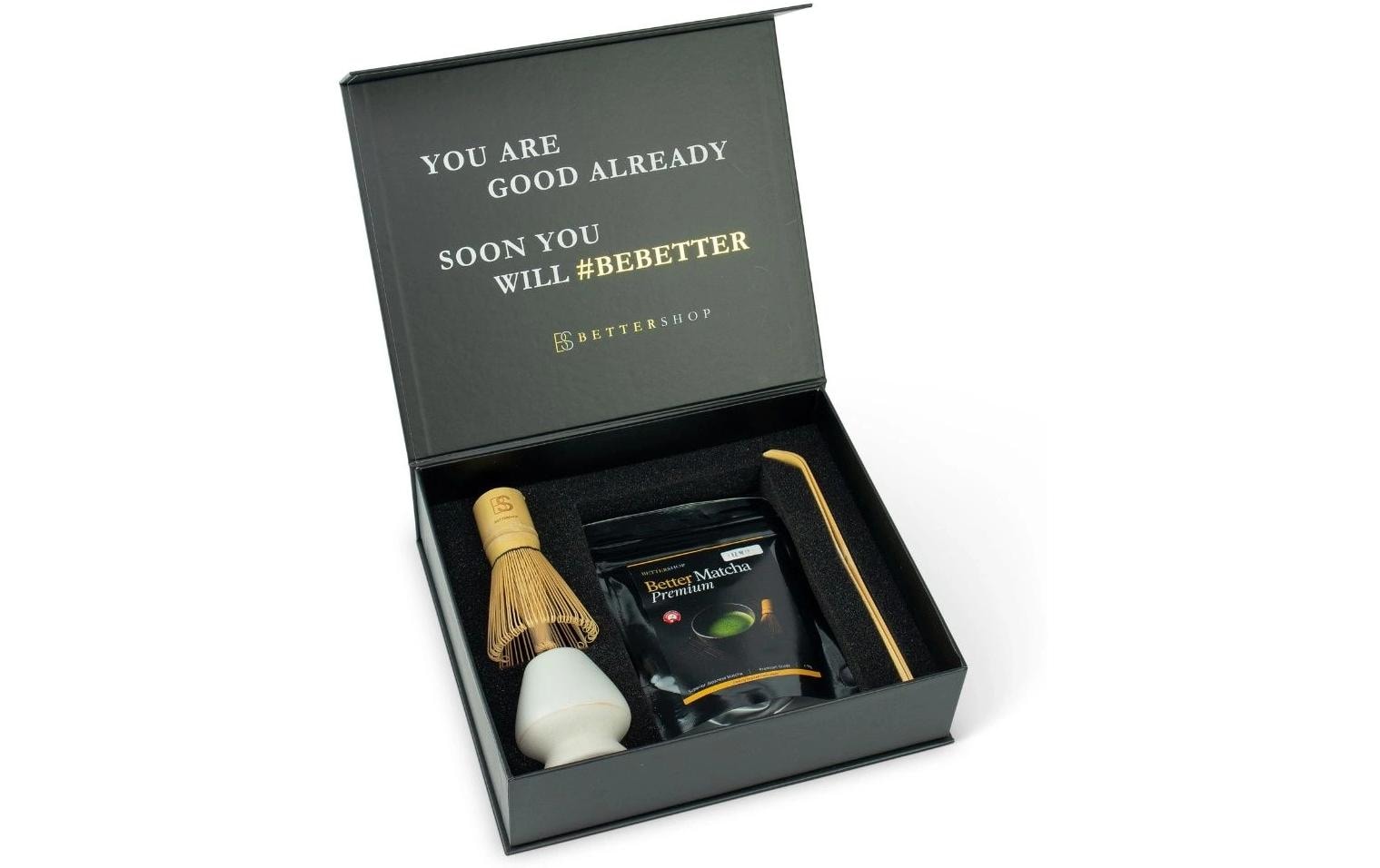 Bio Matcha Starter Kit Matchapulver, Bambusbesen und Bambuslöffel