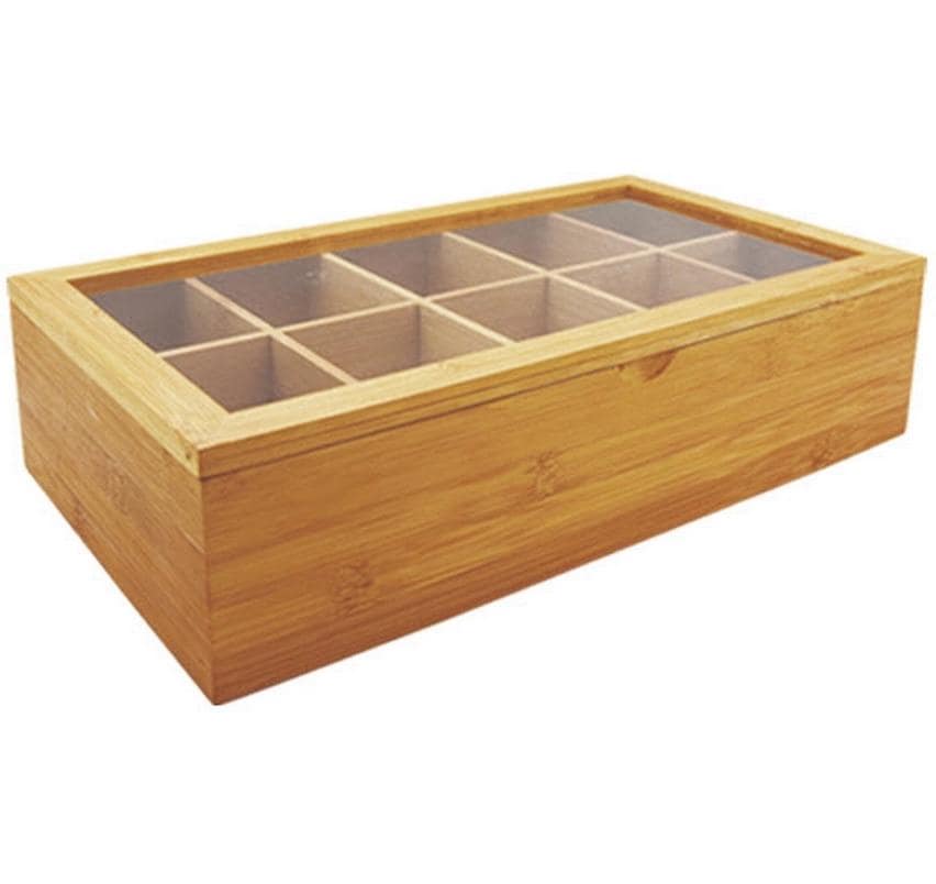 Stronghold Teabox Bambus mit 10 Teilen, 36 x 20 x 9cm