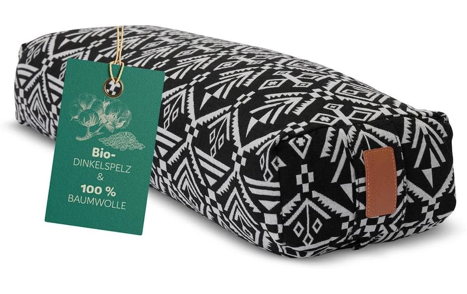 DoYourYoga Yogabolster Paravati Rechteck schwarz-weiß Dinkelspelz