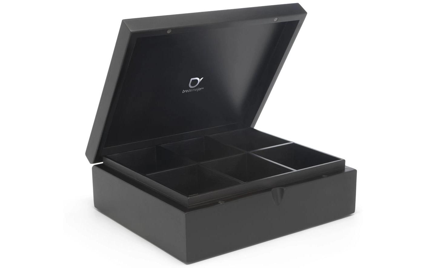 BREDEMEIJER Teebox Bambus 6 Fächer ohne Fenster, 6 Fächer, Schwarz