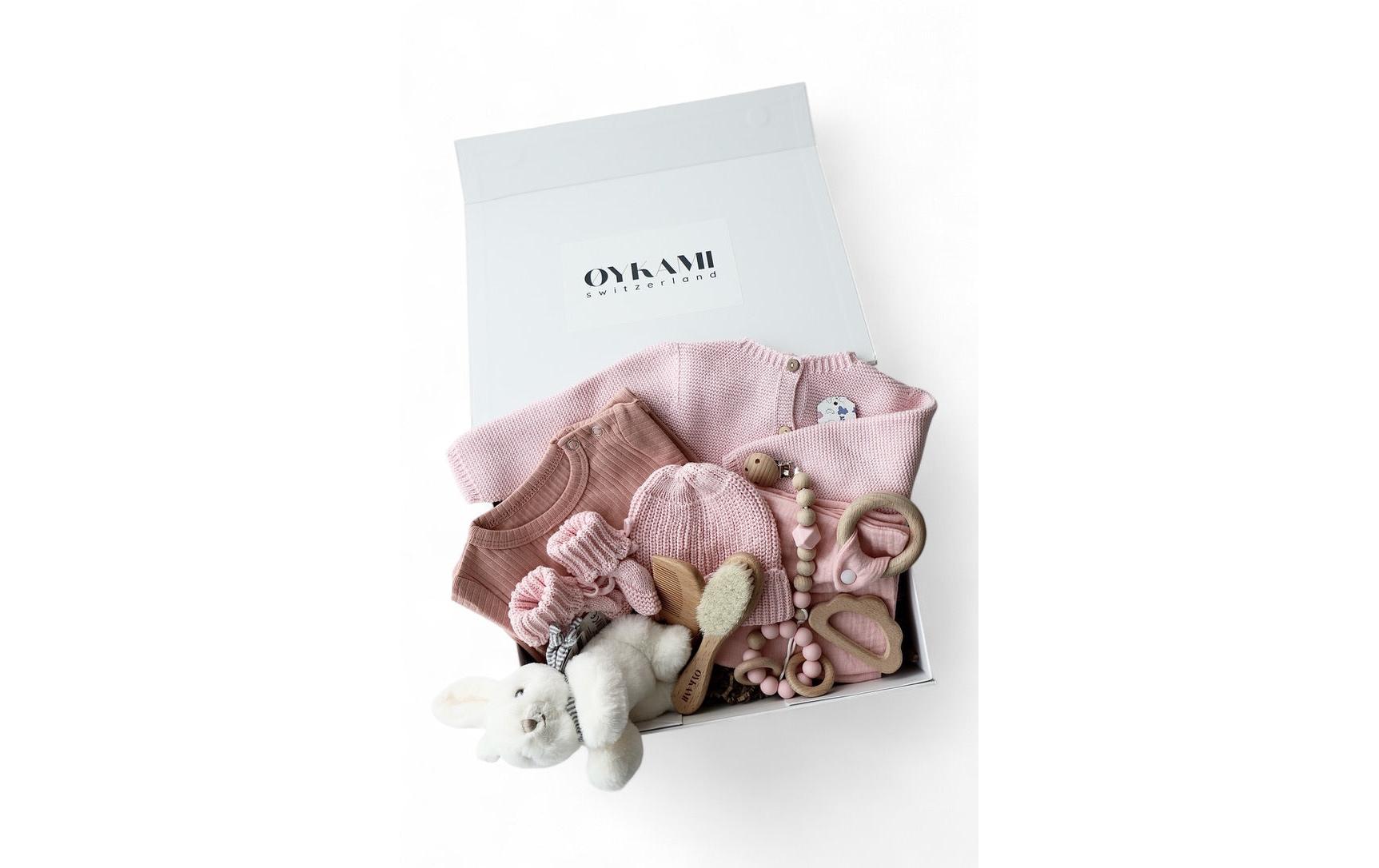 Oykami Geschenkbox Rosa Verona Hase Weiss