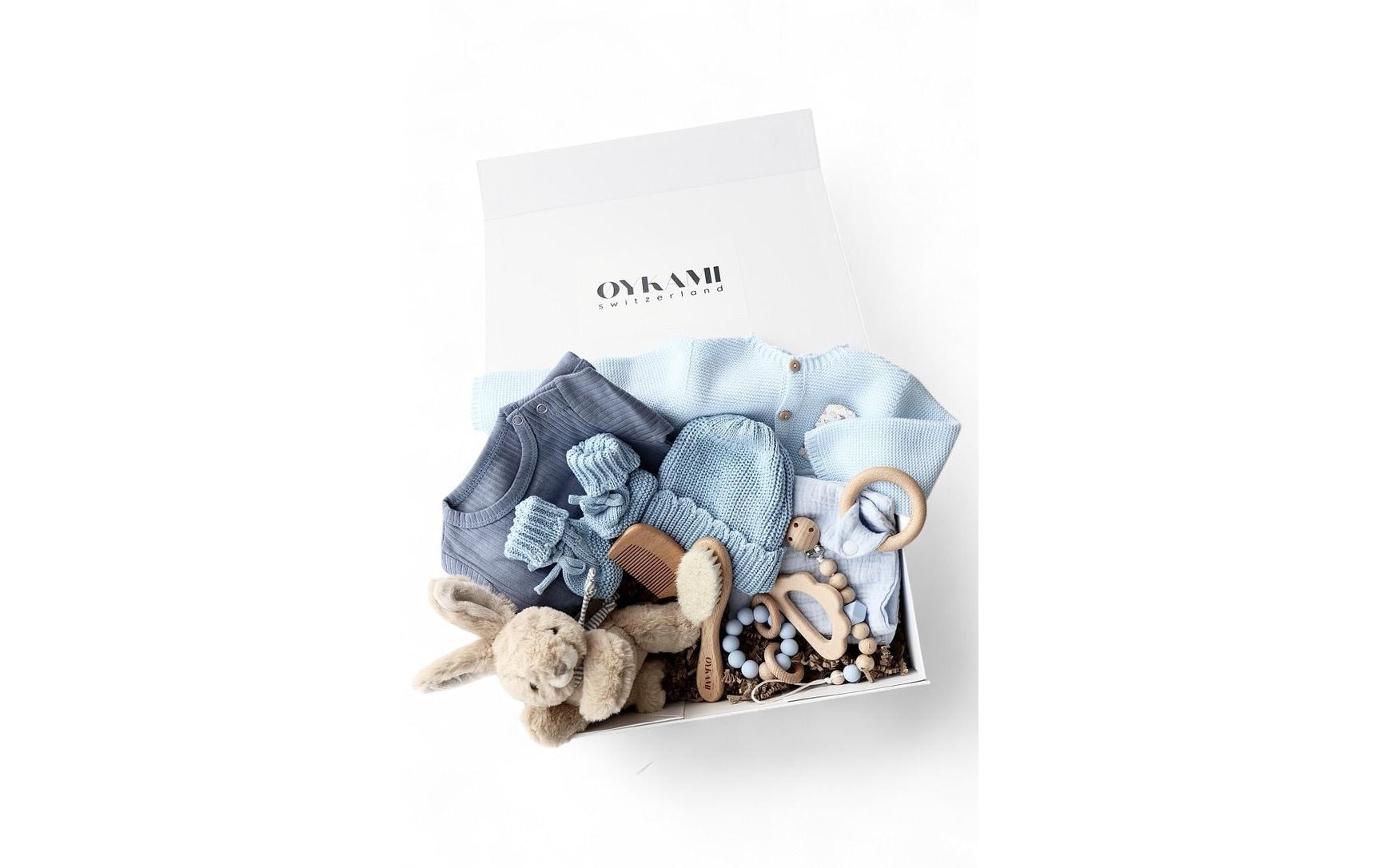 Oykami Geschenkbox Blau Verona Hase Braun
